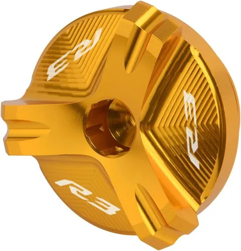 Vista 4 de Tapa de tapón de llenado de aceite de motor CNC para motocicleta, compatible con Yamaha YZF R1 R3 R6 YZFR1 1998-2020 YZFR3 2015-2021 YZFR6 YZFR6S R1