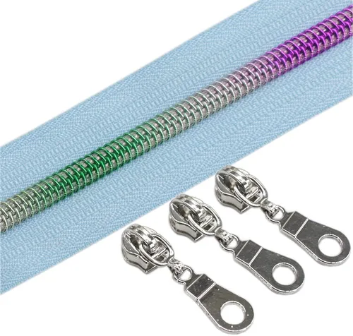 Vista 19 de YaHoGa #5 Cremalleras metálicas de nailon color latón antiguo de The Yard Bulk Cinta beige de 10 yardas con 25 unidades de tiradores para costura