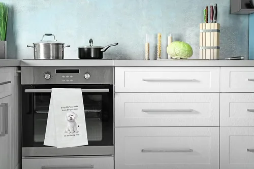 Vista 4 de Toalla de cocina Bichon Frise - Suave altamente absorbente - Regalos Bichon Frise - Toallas de cocina para lavar platos - Toallas de té
