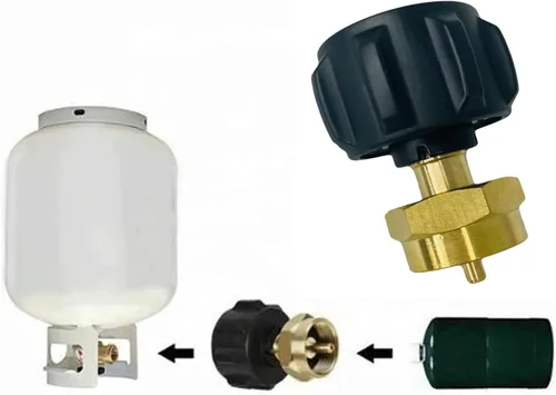 Vista 4 de Adaptador de repuesto de propano para tanques de 1 libra, adaptador de propano llena 1 libra de 20 libras, acoplador de tanque de cilindro de gas LP