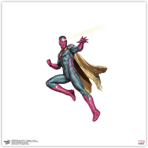 Vista 10 de Trends International Gallery Pops Marvel Comics Avengers - Póster de pared de Visión, 12 x 12 pulgadas, versión enmarcada en negro
