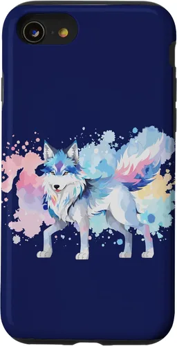 Vista 13 de Funda gráfica de lobo para iPhone 14 con diseño de lobos de anime japonés