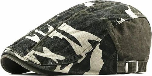 Vista 28 de Newsboy - Gorra de algodón para hombre, diseño de camuflaje, ajustable, ajustable, plano, suave, para caza y golf