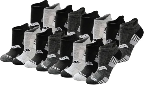 Vista 18 de Saucony Women's RunDry Performance Heel Tab Athletic Socks, Available in S-L (8, 16, 24 Pairs)