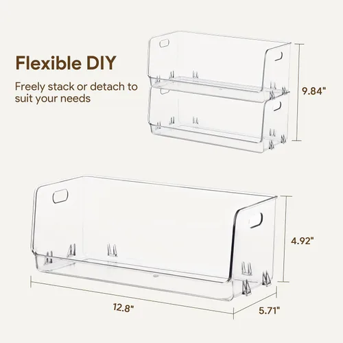 Vista 2 de HBlife Zapatero de acrílico transparente para niños, organizador de almacenamiento de zapatos para bebé, piso, entrada, dormitorio, 2 niveles