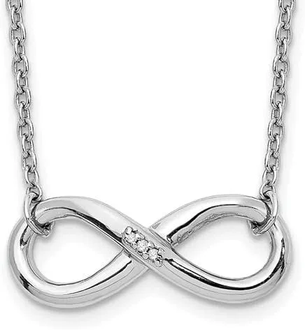 Vista 2 de Cadena de plata de ley 925 maciza con símbolo de nudo de amor infinito con cierre seguro de langosta