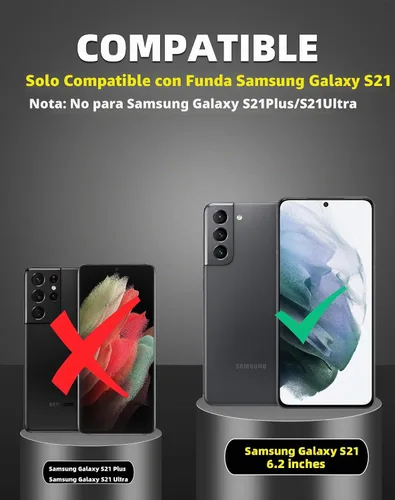 Vista 8 de Funda para Samsung Galaxy S21 compatible con carga inalámbrica magnética, con 1 protector de pantalla, para teléfono S21, anillo de soporte de 360°