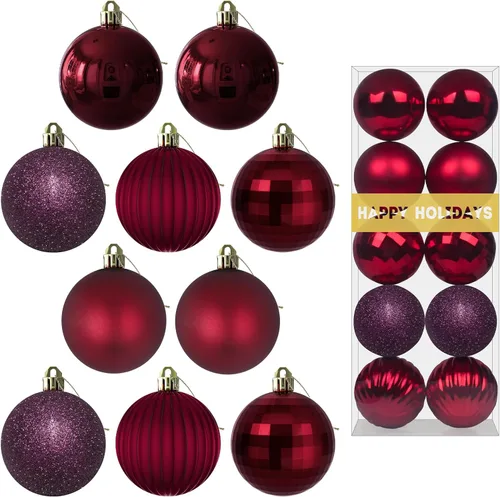 Vista 54 de Esferas pequeñas de Navidad de bronce y dorado de 1.6 pulgadas, adornos para decoración de árbol de Navidad, bolas colgantes inastillables