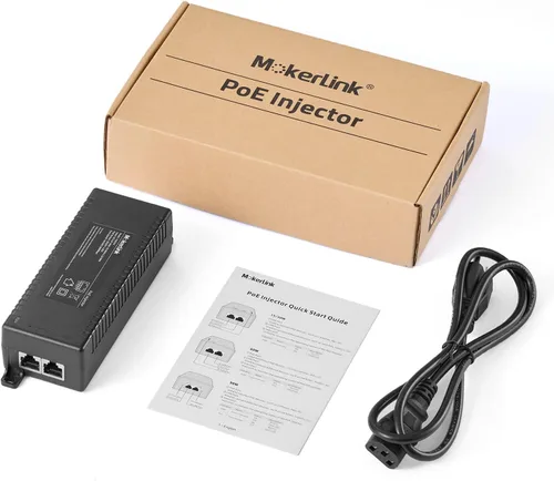 Vista 8 de MokerLink Inyector Gigabit PoE, 802.3af/at/bt 60W, 10/100/1000Mbps Ethernet, Plug & Play, distancia de hasta 328.1 ft (328 pies)