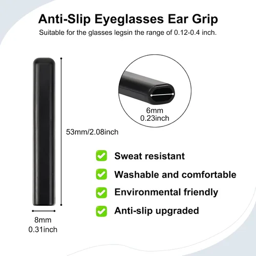 Vista 3 de 20 pares de almohadillas antideslizantes de silicona para gafas, retenedor de silicona para lentes