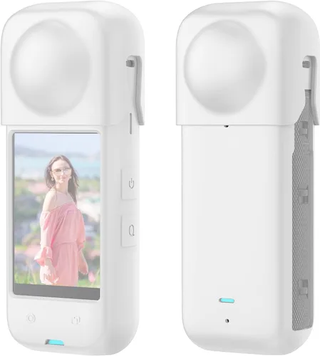Vista 19 de PULUZ Funda protectora de silicona para Insta360 X4 con tapa de lente, cubierta protectora suave para la cámara y protector de lente estándar