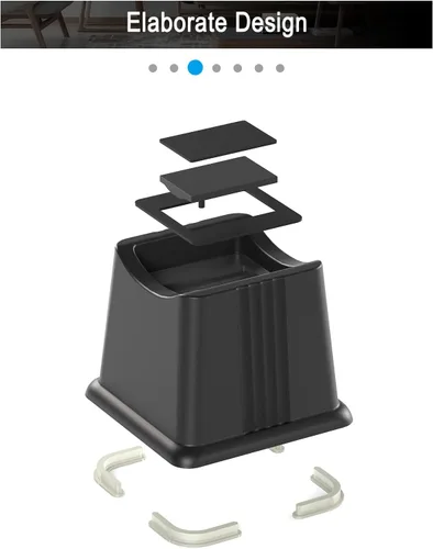 Vista 6 de ZTON Elevadores para muebles de cama, elevadores de 3 pulgadas de altura, resistentes tanto para postes como ruedas de muebles, sofá, cama, silla