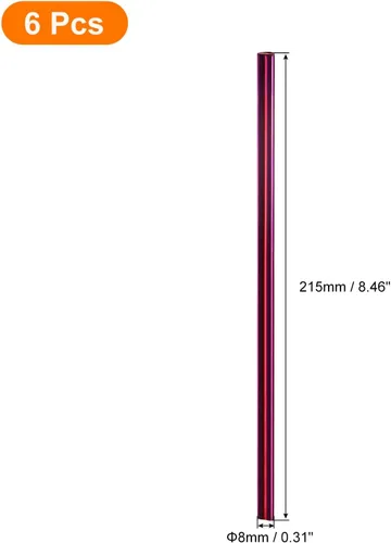 Vista 2 de uxcell 6 popotes de metal reutilizables, 8.5 pulgadas, con forma de corazón, de acero inoxidable para beber batido, bebidas frías, bebidas (morado)