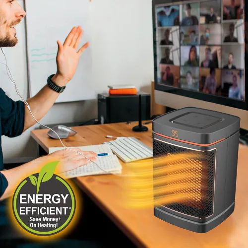 Vista 6 de Ontel Handy Heater - Calentador de espacio de núcleo de cobre de 1500 W Calentador de cerámica con termostato ajustable Pequeño calentador