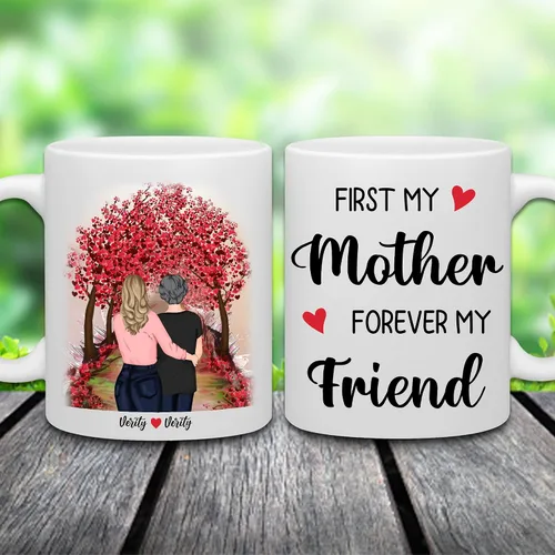 Vista 2 de WHIDOBE Taza de café personalizada de 11 onzas, taza de 15 onzas para mamá, hija con personajes femeninos, nombres, citas, regalo para mamá de hija
