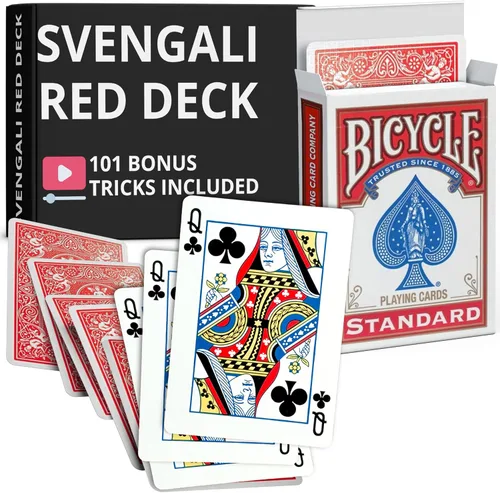 Vista 21 de Ted's Sterling Magic Precision Red Rider Back Bicycle Mazo Svengali con Instrucciones para 100+ Trucos (2 de Tréboles)