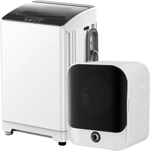 Vista 10 de TABU - Juego combinado de lavadora y secadora, blanco y negro 2.6 Cu.Ft Compact Dryer with Stainless Steel Inner Tub & 18LBS Full-Automatic