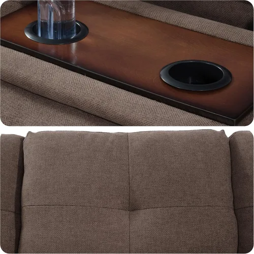 Vista 2 de Sofá Seccional en Forma de L con Portavasos, Juego de Sala de 97 Pulgadas con Chaise, Sofás Seccionales con Ribete de Tachuelas, para Sala de Estar