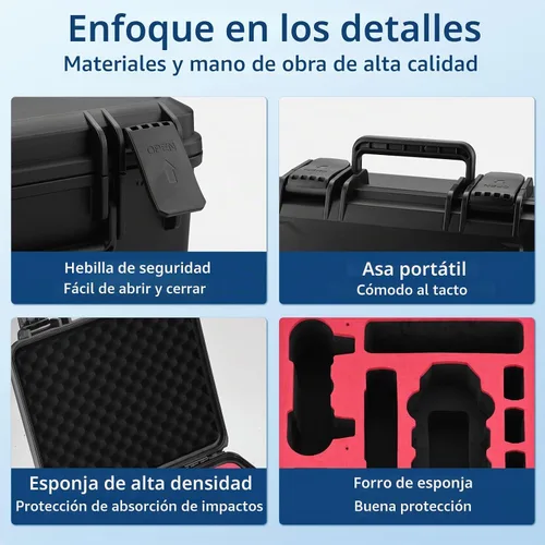 Vista 3 de HeiyRC Mini 2 SE 4K caso, resistente al agua, estuche rígido de transporte portátil para DJI Mavic Mini 2 SE/4K/2 Fly More Combo para accesorios