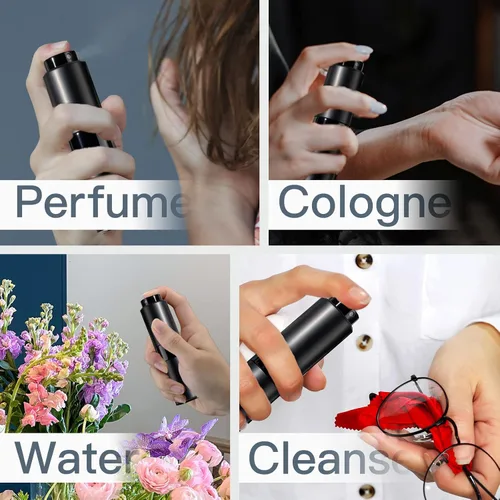 Vista 4 de Botella de perfume de viaje rellenable con atomizador de Owlyee: spray de colonia mini para rellenar - atomizador de fragancia vacío para hombres
