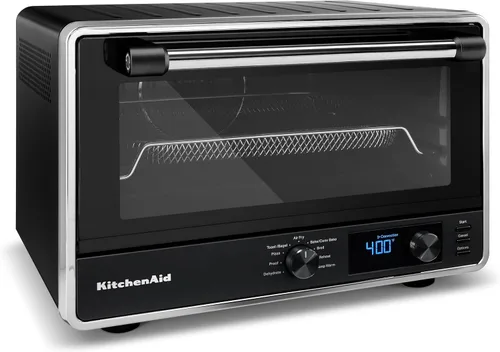 Vista 2 de KitchenAid Horno de encimera digital con freír aire y piedra para pizza, KCO128BM, negro mate