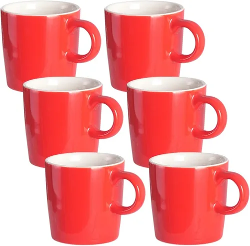 Vista 11 de homEdge Mini Taza de Espresso de Porcelana, 4 Onzas / 120 ml Pequeñas Tazas de Café Cerámicas Demitasse para Espresso, Té - Juego de 6