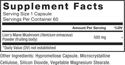 Vista 6 de Force Factor Cápsulas de suplemento de melena de león, 60 cápsulas vegetales Memory & Focus Supplement, Supports Nerve Health & Cognitive