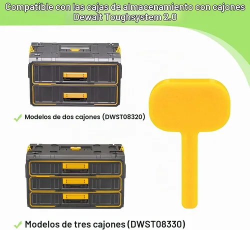 Vista 2 de Kit antitambaleo para cajones Dewalt Toughsystem 2.0, paquete de 8 insertos