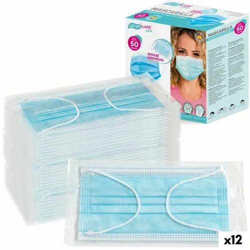 Vista 3 de Caja de mascarillas higiénicas SensiKare 50 Piezas (12 Unidades)