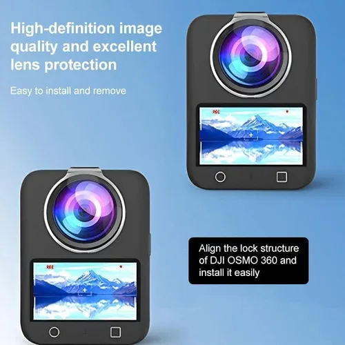 Vista 6 de Protector de lente para DJI Osmo 360, protector de lente de PC de alta transparencia, resistente a los arañazos y al polvo para lente de cámara