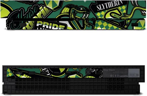 Vista 3 de Head Case Designs Officially Licensed Harry Potter Slytherin Pattern Graphics Vinyl Sticker Gaming Skin Decal Cover Compatible with Xbox One X
