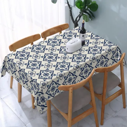 Vista 23 de Cafl Mantel retro con diseño de girasol de los años 70, sin arrugas, para picnic, cocina, vacaciones, comedor, rectangular, poliéster lavable