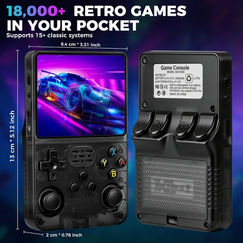 Vista 5 de R36S Retro Game Console, Handheld Game Console with 3.5-in IPS HD ScreenVideo Game Consoles with 64GB Memory, Ultra-Long Standby Time, Perfect for