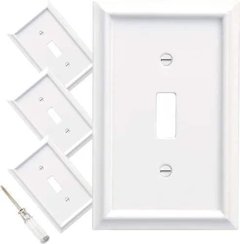Vista 8 de Cubiertas para Tomacorrientes Dúplex de Pared, Cubierta Clásica para Interruptor de Luz Blanco – Placa de Cubierta de Tomacorriente Eléctrico