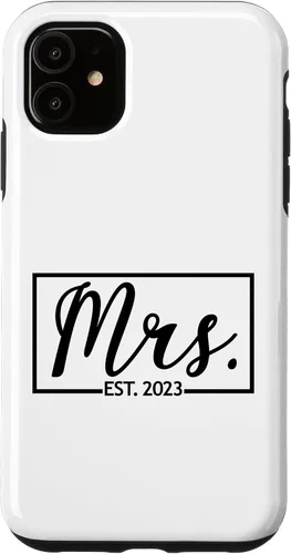 Vista 8 de iPhone 16 Mrs. Est. 2023 Casado luna de miel esposa señor a juego caso de boda