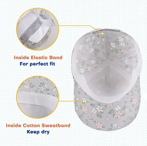Vista 87 de Peecabe Gorra de béisbol para niños pequeños, unisex, de algodón, ajustable, para bebés, niños, gorra de béisbol para niñas de 1 a 5 años