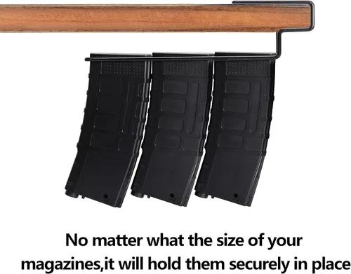 Vista 4 de Adoreal Soporte universal para revistas, paquete de 2 estantes seguros para debajo de la pistola, organizador seguro para armas y accesorios