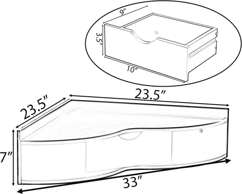 Vista 2 de Basicwise - Mesa plegable de pared con cajón, ahorro de espacio flotante Blanco