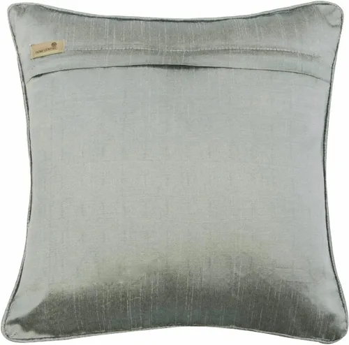 Vista 142 de The HomeCentric Funda de almohada con cremallera, funda de cojín azul de 12 x 12 pulgadas, funda de cojín de algodón bordado para sofá, diseño