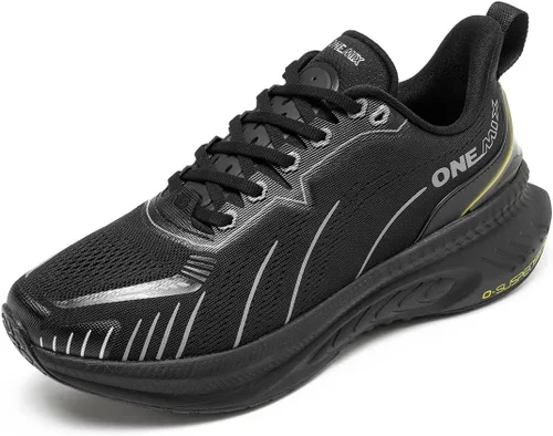 Vista 12 de ONEMIX - Tenis deportivos para correr, transpirables, de malla, acolchados, de estabilidad Beige