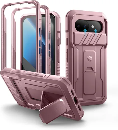 Vista 22 de Dexnor Funda para Google Pixel 9 Pro XL con cubierta deslizante para cámara y protector de pantalla integrado y soporte de alta resistencia, funda