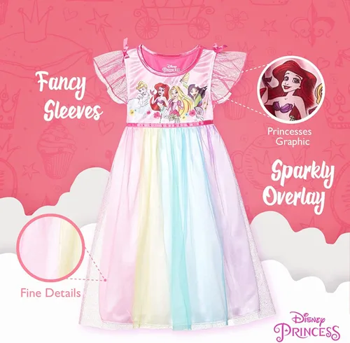 Vista 2 de Disney - Camisón de fantasía congelada para niñas vestido de princesa Elsa Plateado