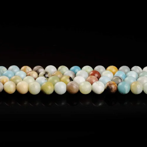 Vista 2 de 6mm Nature Stone Beads Amazonite Gemstone Beads Loose Beads for DIY Jewelry Making Approxi 15.5 inch 60pcs 1 Strand per Bag