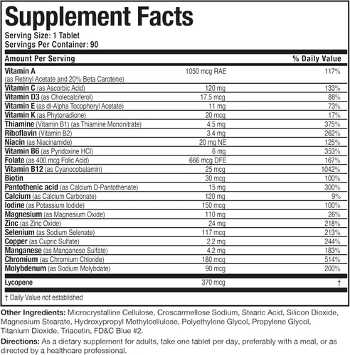 Vista 8 de Bronson One Daily - Multivitamínico completo para hombre 50+, 90 tabletas