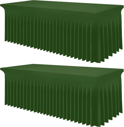 Vista 23 de Smiry Mantel de Spandex, Mantel Elástico Ajustable Extensible para Mesas Rectangulares de 6 Pies, Falda Cubierta de Mesa Impermeable y Lavable