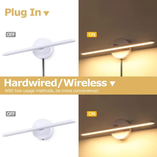 Vista 8 de MantoLite - Luces de tocador enchufables, accesorios de iluminación de baño sobre espejo Blanco