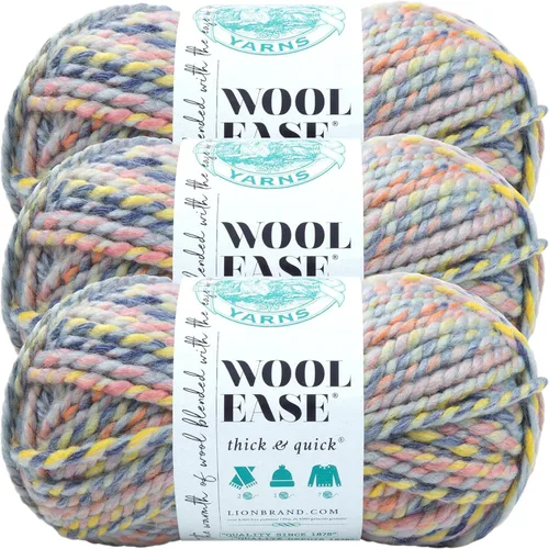 Vista 54 de Lion Brand Yarn - Ovillo de lana Wool-Ease Thick & Quick color fuerza aérea Super Bulky Wool Acrylic Blend Fiber for Soft Hats, Sweaters, Chunky