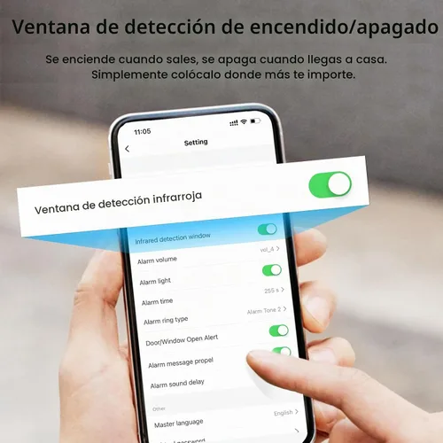 Vista 3 de CPVAN Sistema de alarma para el hogar con sensor de movimiento PIR, WiFi inalámbrico DIY Smart Door/Window Alarm para seguridad del hogar con alerta