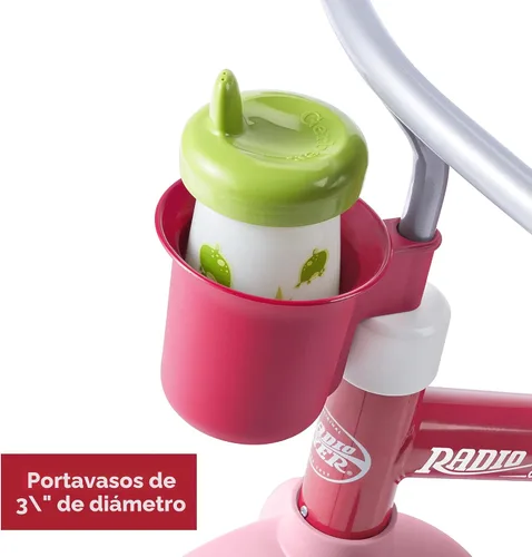Vista 9 de Radio Flyer 4-in-1 Pedal & Push Stroll ’N Trike, Ages 1-5, UV Canopy, Pink Rosa