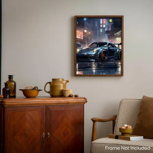 Vista 6 de Inspirational Wall Art Co. - Turbo Porsche 911 2023 - Carteles de coche para habitación de niños - Decoración de pared del automóvil - Decoración